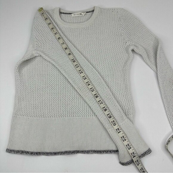 Rag & Bone Women's White Keyhole Crew Neck Stretch‎ Designer Knit Sweater S/C34 - Picture 15 of 15